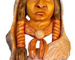 Vtg Carved Wood Spirit Sculpture Wall Folk Art Native American Indian Bust - £87.41 GBP