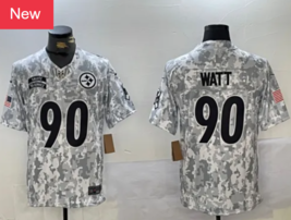 2024 Pittsburgh Steelers #90 T.J. Watt Men&#39;s Football Js Salute to Service Camo - $59.99