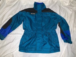 YOUTH COLUMBIA TITANIUM TEAL BLACK &amp; BLUE OUT SHELL FOR 3 IN 1 COAT LARG... - $29.15