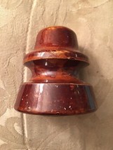 Insulator Ceramic Brown Mottled Finish No Name  3.5” H X 3” Diameter - $2.32