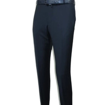 Men's MONO Turkey Slacks 100% Wool Plain Front Slim Fit 2502-02 Navy Blue image 5