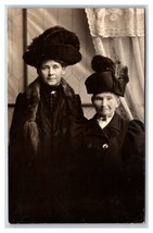 RPPC Studio View Two Older Women In Black Looking Very Serious UNP Postcard H18 - $4.90