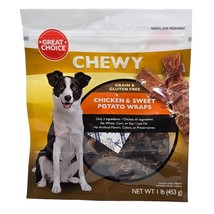 Great Choice Chicken and Sweet Potato Wraps Chewy Dog Treats, 1lb - £27.28 GBP