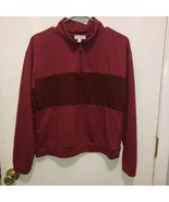 Colsie Women&#39;s Fleece Quarter Zip Crew Sweatshirt Maroon SZ Medium - $92.65 MXN