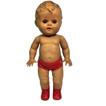 TOD-L-TOT Baby Doll Sun Rubber Squeak Toy USA Vintage 50s Boy Red Diaper Shoes - £23.65 GBP