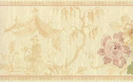Dundee Deco BD6173 Prepasted Wallpaper Border - Floral Beige, Green, Gold Bloomi - £12.51 GBP