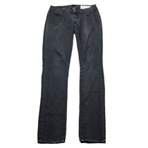 CP Jeans Womens 1 Black Skinny Low Rise Button Zip Charcoal Wash Denim Pants - $28.59