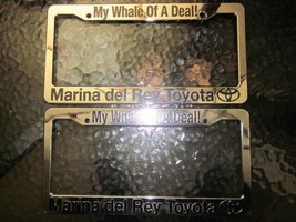 Pair of 2X Marina Del Rey Toyota License Plate Frame Dealership Plastic - £22.81 GBP