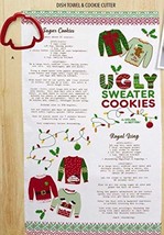 Two&#39;s Compny Pretty Ugly Sweater Sugar Cookies Recipe Dish Towel and Swe... - $9.90