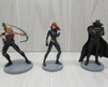 Marvel figures on bases 3 pc Black Panther Black Widow Hawkeye lot - $9.89