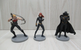 Marvel figures on bases 3 pc Black Panther Black Widow Hawkeye lot - £7.74 GBP