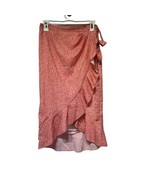 Princess Polly pink floral wrap midi ruffle skirt Size 2 - $24.74