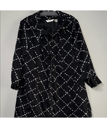Chic Black Coat with White Grid Pattern - $24.50