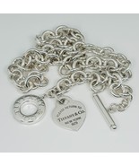 Vintage Authentic Return Tiffany &amp; Co Toggle Heart Tag Necklace Sterling... - $699.00