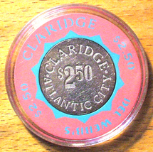 (1) $2.50 Claridge Casino Chip - Atlantic City, New Jersey - Bud Jones - $18.95