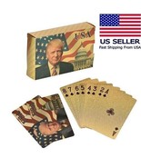 NEW Donald Trump Gold Foil Waterproof Plastic Poker Deck Game Cards (Pac... - €9,56 EUR