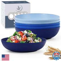 Wrova 6pk 10" Wheat Straw 65oz Large Salad Cereal Pasta Bowls - Unbreakable - $45.16