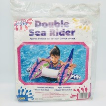 Vintage H2O Surf&#39;s Up Kids Inflatable Double Sea Rider Dolphin Pool Float 90&#39;s - £27.72 GBP