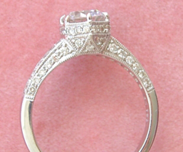 Antique Art Deco Style .45ctw Diamond 18K Engagement Ring Mounting Set Your 6mm - £1,661.06 GBP