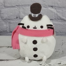 Pusheen Gund Christmas Collectible Plush White Snowman Pink scarf 6&quot; wit... - £15.56 GBP