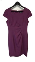 Tahari Burgundy Purple Ponte Knit Sheath Dress Career to Cocktail  NEW 8 - £35.50 GBP