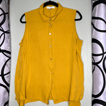Fever, extra-large, sleeveless button down tunic with shark bite hem NWOT - £10.99 GBP