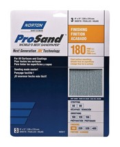 Norton 02617 Aluminum Oxide Sandpaper, 180 Grit, 9&quot; x 11&quot; (3-PACK) - £6.31 GBP