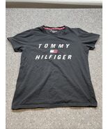Tommy Hilfiger Black Logo Crew Neck T-shirt Woman&#39;s Size Mediium KG JD - $181.69 MXN