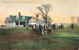 ATLANTIC CITY NJ~COUNTRY CLUB-PLAYING GOLF-SPECTATORS~1908 POSTCARD - $12.70