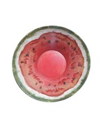 Vintage Watermelon Motif Wood Bowl Folk Art Fruit Console Dish - $19.99