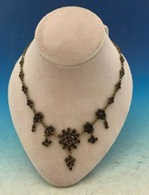 Genuine Natural Bohemian Garnet Necklace Dainty with Five Drops (#J5243) - £533.26 GBP