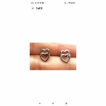 Beautiful pair of sterling silver 925 heart earrings - €23,73 EUR
