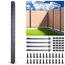 Q235A-Steel 5ft (H/58in) Heavy Duty Fence Post - Corner Post Matte Black - $1,328.09 MXN
