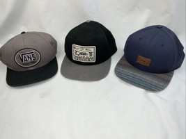 Vans Snapback Hat Lot 3 EUC Blue Brown Black Bear  - £27.68 GBP