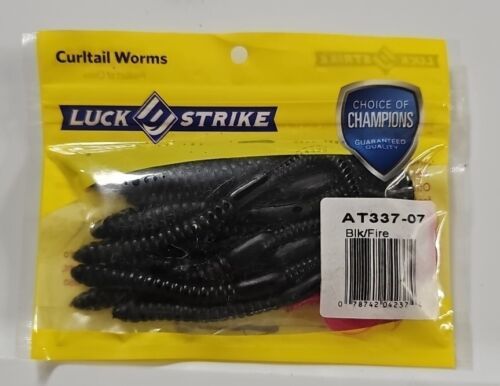 Primary image for Luck E Strike 4 inch Curtail Worms Black & Fire AT337-07