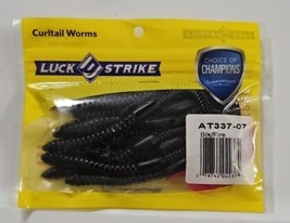 Luck E Strike 4 inch Curtail Worms Black &amp; Fire AT337-07 - £4.68 GBP