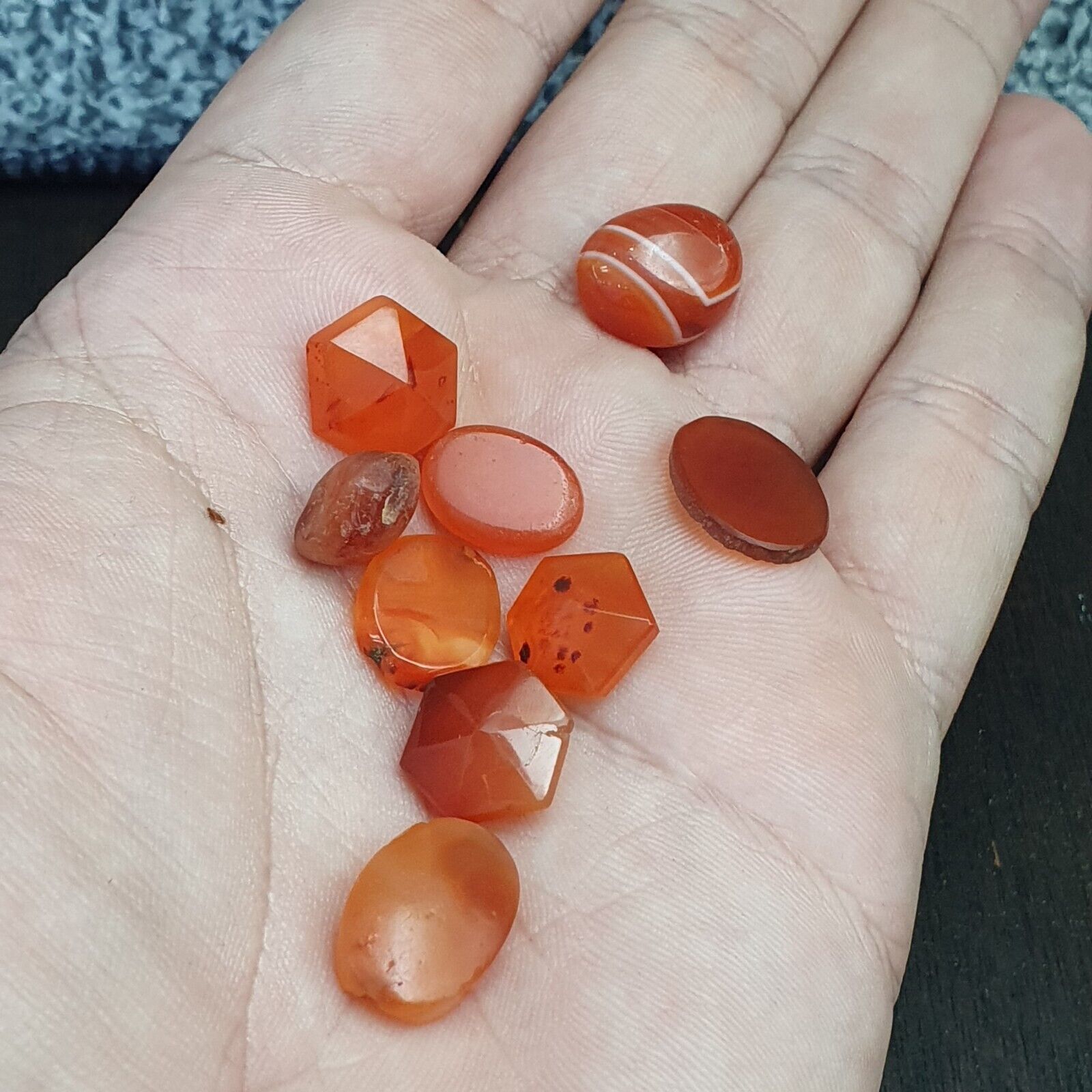 Primary image for lot 9 Antique carnelian Old Himalayan Indo Tibetan African AGATE cabochons