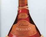 Frank&#39;s Fiasco Bertolli Chianti Classico Bottle Shaped Menu San Jose Cal... - £37.84 GBP