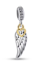 Silver Plated Angel Wing Charm - £14.44 GBP