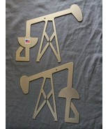 Set Of 2 Laser Cut Steel Oil Pump Jack Ornament Natural Steel Silver - €42,79 EUR
