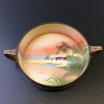 Vintage Nippon House Country Water Hand Painted Scene Serving Dish Handles - £23.26 GBP
