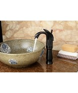 Oil rubbed bronze Black single hole bathroom vessel sink tall swan fauce... - £82.17 GBP