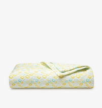 Sferra Geometrico Queen Quilt Youth Aqua Yellow Diamond Percale Print Italy NEW - $280.00