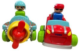 2 Tomy Push &#39;N Go Cars Both WORK Air Plane and Race Car  2010 Pre School Toys - £11.55 GBP