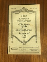 Empire Theater Dec 30 1929 Theatre Program - £15.73 GBP
