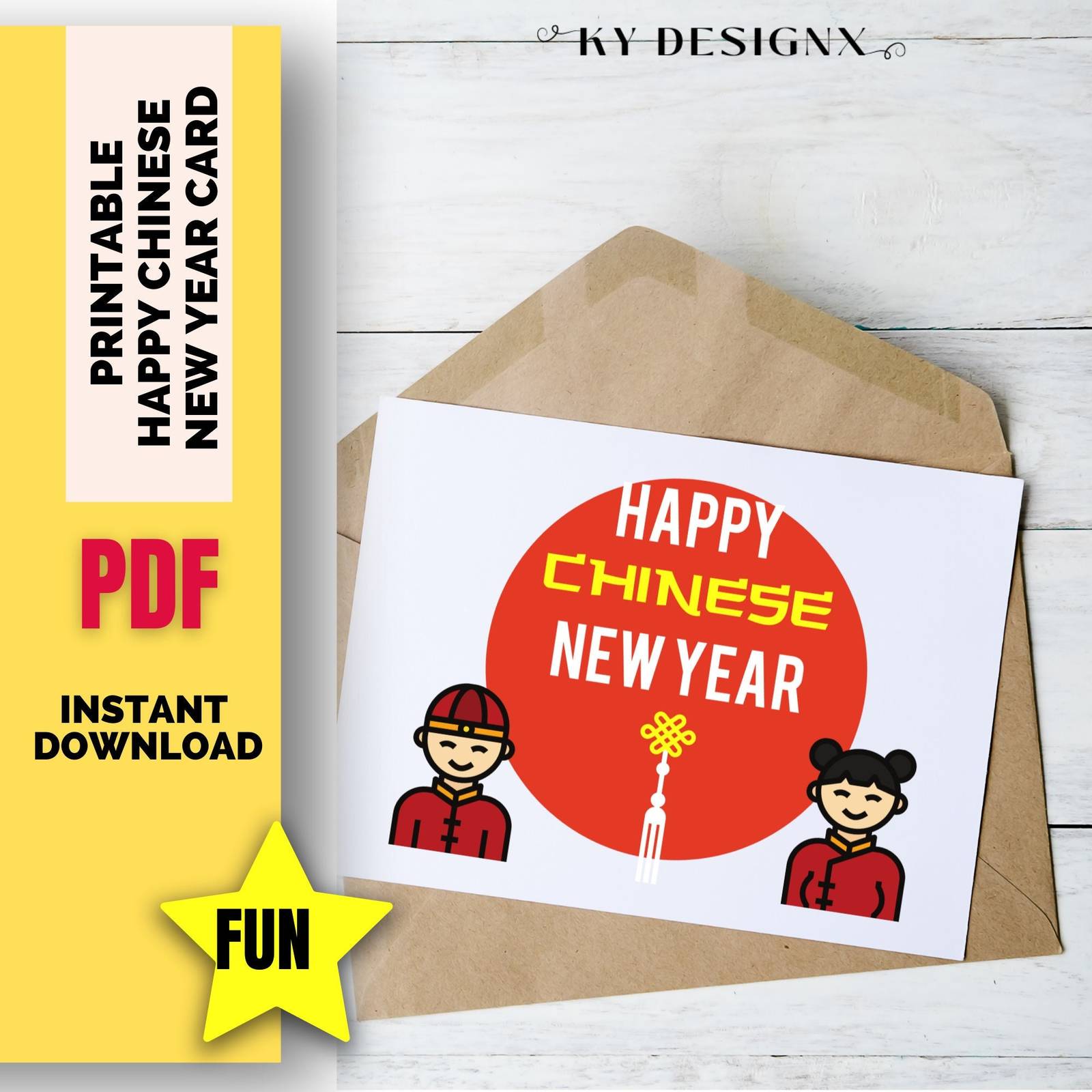 Printable Chinese New Year greetings card,  Lunar year printable - $1.00