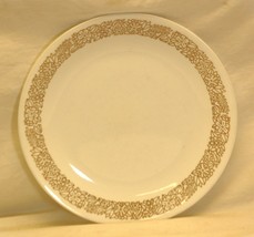 Woodland Brown Corelle Corning Salad Plate Brown Outlined Flowers on White - $19.79