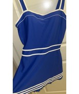 SHORE SHAPES Womens One-piece Swim Dress Size 16 sporty blue white lines... - £33.31 GBP