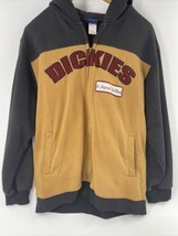 Dickies Vintage Boys Full Zip Sweatshirt Size Large Black Brown Hoodie Spellout  - £14.55 GBP
