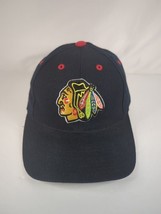 Vintage Chicago Blackhawks Hat Logo Athletic Black Snapback Hockey NHL - $582.41 MXN